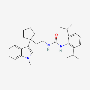 Urea, N-(2,6-bis(1-methylethyl)phenyl)-N'-(2-(1-(1-methyl-1H-indol-3-yl)cyclopentyl)ethyl)-