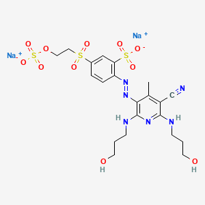 2-((5-Cyano-2,6-bis((3-hydroxypropyl)amino)-4-methyl-3-pyridyl)azo)-5-((2-(sulphooxy)ethyl)sulphonyl)benzenesulphonic acid, sodium salt