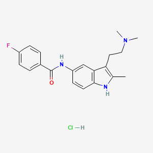 N-[3-[2-(dimethylamino)ethyl]-2-methyl-1H-indol-5-yl]-4-fluorobenzamide;hydrochloride