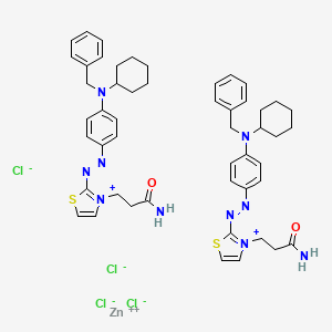 zinc;3-[2-[[4-[benzyl(cyclohexyl)amino]phenyl]diazenyl]-1,3-thiazol-3-ium-3-yl]propanamide;tetrachloride