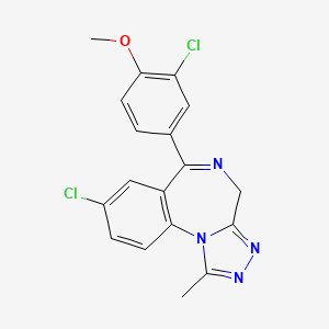 4H-(1,2,4)Triazolo(4,3-a)(1,4)benzodiazepine, 8-chloro-6-(3-chloro-4-methoxyphenyl)-1-methyl-