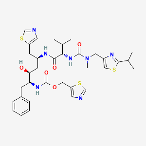 2,4,7,12-Tetraazatridecan-13-oic acid, 10-hydroxy-2-methyl-5-(1-methylethyl)-1-(2-(1-methylethyl)-4-thiazolyl)-3,6-dioxo-11-(phenylmethyl)-8-(5-thiazolylmethyl)-, 5-thiazolylmethyl ester, (5S-(5R*,8R*,10R*,11R*))-