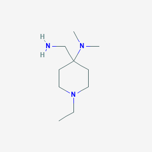 molecular formula C10H23N3 B1277115 4-(氨甲基)-1-乙基-N,N-二甲基哌啶-4-胺 CAS No. 891656-66-9