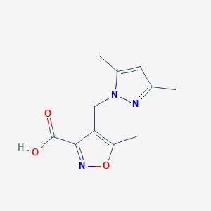 B1277129 4-(3,5-Dimethyl-pyrazol-1-ylmethyl)-5-methyl-isoxazole-3-carboxylic acid CAS No. 957514-12-4