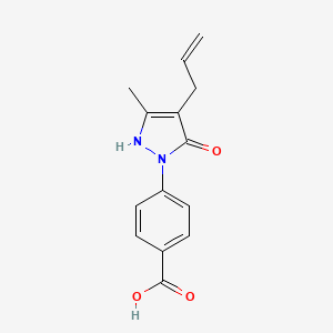 molecular formula C14H14N2O3 B1277142 4-(4-烯丙基-5-羟基-3-甲基-吡唑-1-基)-苯甲酸 CAS No. 1015844-62-8