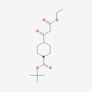 molecular formula C15H25NO5 B1277150 叔丁基 4-(3-乙氧基-3-氧代丙酰基)哌啶-1-羧酸酯 CAS No. 479630-08-5