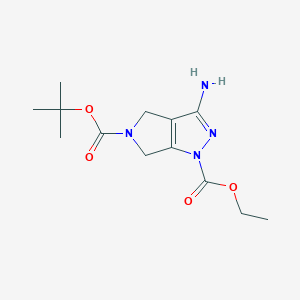 molecular formula C13H20N4O4 B1277162 5-叔丁基 1-乙基 3-氨基吡咯并[3,4-c]吡唑-1,5(4H,6H)-二羧酸酯 CAS No. 398495-65-3