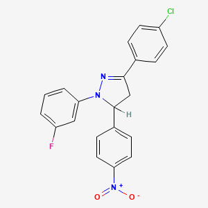 3-(4-Chlorophenyl)-1-(3-fluorophenyl)-5-(4-nitrophenyl)-2-pyrazoline