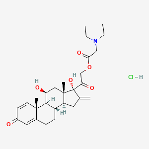 molecular formula C28H40ClNO6 B12771756 Prednylidene 21-diethylaminoacetate hydrochloride CAS No. 22887-42-9