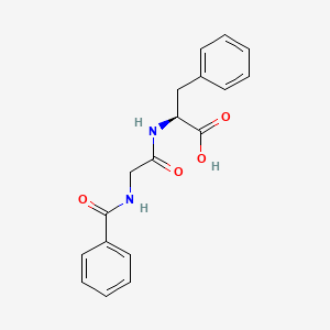 molecular formula C18H18N2O4 B1277178 (S)-2-(2-Benzamidoacetamido)-3-phenylpropanoic acid CAS No. 744-59-2