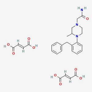 molecular formula C28H33N3O9 B12771824 2-[4-(2-benzylphenyl)-3-methylpiperazin-1-yl]acetamide;(E)-but-2-enedioic acid CAS No. 118989-86-9