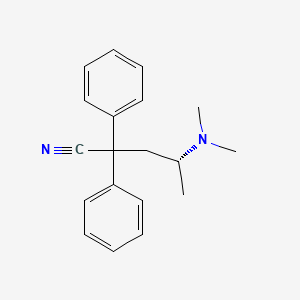 molecular formula C19H22N2 B12771841 2,2-Diphenyl-4-(dimethylamino)valeronitrile, (-)- CAS No. 7576-16-1