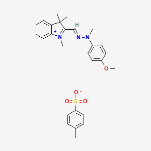 4-methoxy-N-methyl-N-[(E)-(1,3,3-trimethylindol-1-ium-2-yl)methylideneamino]aniline;4-methylbenzenesulfonate