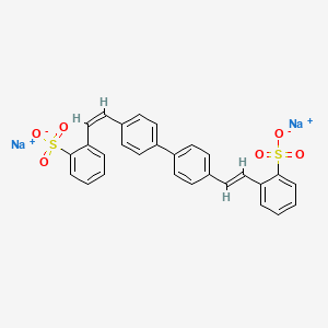 molecular formula C28H20Na2O6S2 B12771860 Disodium distyrylbiphenyl disulfonate, (E,Z)- CAS No. 79429-30-4