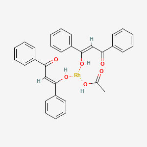 molecular formula C32H28O6Rh B12771882 (Acetato-O)bis(1,3-diphenylpropane-1,3-dionato-O,O')rhodium CAS No. 68413-70-7