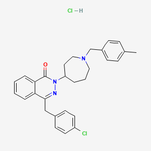 molecular formula C29H31Cl2N3O B12771886 1(2H)-Phthalazinone, 4-((4-chlorophenyl)methyl)-2-(hexahydro-1-((4-methylphenyl)methyl)-1H-azepin-4-yl)-, monohydrochloride CAS No. 110406-82-1