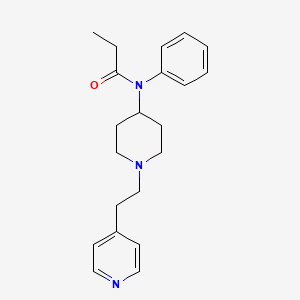 molecular formula C21H27N3O B12771894 Propanamide, N-phenyl-N-(1-(2-(4-pyridinyl)ethyl)-4-piperidinyl)- CAS No. 1443-41-0