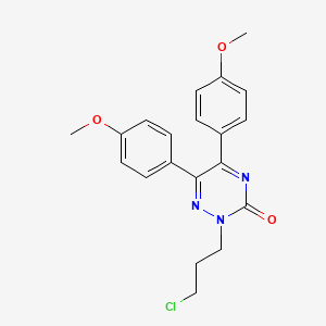 molecular formula C20H20ClN3O3 B12771939 1,2,4-Triazin-3(2H)-one, 5,6-bis(4-methoxyphenyl)-2-(3-chloropropyl)- CAS No. 84424-00-0