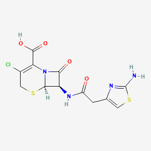 molecular formula C12H11ClN4O4S2 B12771947 7-(((2-Amino-4-thiazolyl)acetyl)amino)-3-chloro-3-cephem-4-carboxylic acid CAS No. 110425-20-2