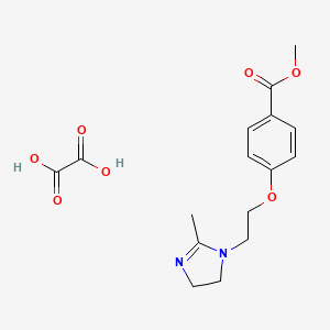 molecular formula C16H20N2O7 B12771957 methyl 4-[2-(2-methyl-4,5-dihydroimidazol-1-yl)ethoxy]benzoate;oxalic acid CAS No. 197635-32-8