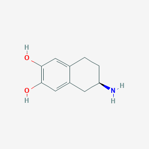 molecular formula C10H13NO2 B12771997 2,3-Naphthalenediol, 6-amino-5,6,7,8-tetrahydro-, (6R)- CAS No. 71074-51-6