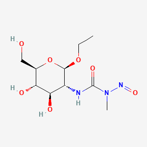 molecular formula C10H19N3O7 B12772025 beta-D-Ethyl 2-deoxy-2-(3-methyl-3-nitrosoureido)glucopyranoside CAS No. 53428-84-5