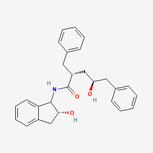 molecular formula C27H29NO3 B12772038 Benzenepentanamide, N-((1S,2R)-2,3-dihydro-2-hydroxy-1H-inden-1-yl)-gamma-hydroxy-alpha-(phenylmethyl)-, (aR,gS)- CAS No. 181868-98-4