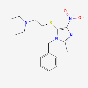 1H-Imidazole, 5-((2-(diethylamino)ethyl)thio)-2-methyl-4-nitro-1-(phenylmethyl)-