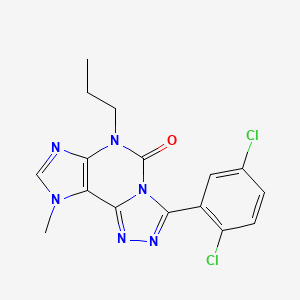 5H-1,2,4-Triazolo(3,4-i)purin-5-one, 6,9-dihydro-3-(2,5-dichlorophenyl)-9-methyl-6-propyl-