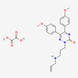 molecular formula C25H28N4O7 B12772083 5,6-bis(4-methoxyphenyl)-2-[3-(prop-2-enylamino)propyl]-1,2,4-triazin-3-one;oxalic acid CAS No. 84423-95-0