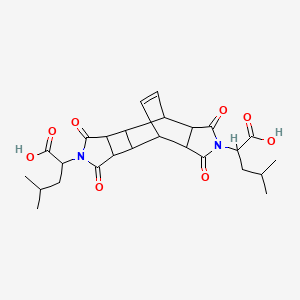 molecular formula C26H32N2O8 B12772086 2-[5-(1-carboxy-3-methylbutyl)-4,6,11,13-tetraoxo-5,12-diazapentacyclo[7.5.2.02,8.03,7.010,14]hexadec-15-en-12-yl]-4-methylpentanoic acid CAS No. 122504-22-7