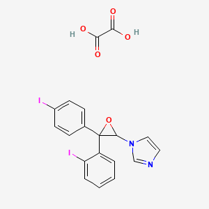 molecular formula C19H14I2N2O5 B12772097 1-(3-(2-Iodophenyl)-3-(4-iodophenyl)oxiranyl)-1H-imidazole ethanedioate CAS No. 79478-62-9