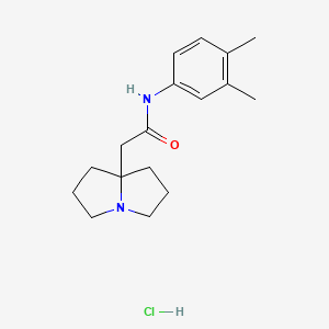 molecular formula C17H25ClN2O B12772114 1H-Pyrrolizine-7a(5H)-acetamide, tetrahydro-N-(3,4-dimethylphenyl)-, monohydrochloride CAS No. 88069-50-5