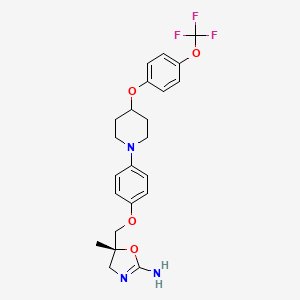 molecular formula C23H26F3N3O4 B12772116 Delamanid metabolite M1 CAS No. 1202875-92-0