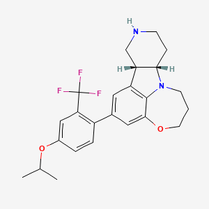 molecular formula C24H27F3N2O2 B12772118 (11S,16R)-3-[4-propan-2-yloxy-2-(trifluoromethyl)phenyl]-6-oxa-10,14-diazatetracyclo[8.6.1.05,17.011,16]heptadeca-1(17),2,4-triene CAS No. 313543-60-1