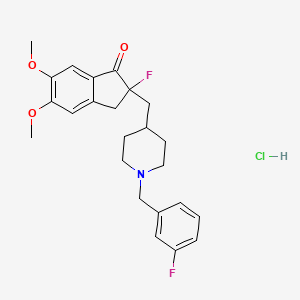 1H-Inden-1-one, 2-fluoro-2-((1-((3-fluorophenyl)methyl)-4-piperidinyl)methyl)-2,3-dihydro-5,6-dimethoxy-, hydrochloride