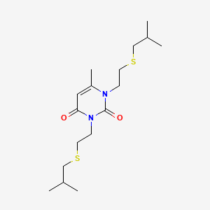 molecular formula C17H30N2O2S2 B12772162 1,3-Bis(isobutylthioethyl)-6-methyluracil CAS No. 153581-48-7