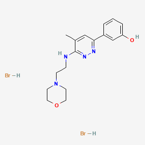 molecular formula C17H24Br2N4O2 B12772191 3-(2-Morpholinoethylamino)-4-methyl-6-(3-hydroxyphenyl)pyridazine dihydrobromide CAS No. 86663-19-6