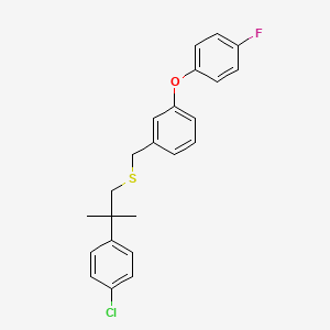 Benzene, 1-(((2-(4-chlorophenyl)-2-methylpropyl)thio)methyl)-3-(4-fluorophenoxy)-