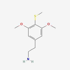 molecular formula C11H17NO2S B12772216 Benzeneethanamine, 3,5-dimethoxy-4-(methylthio)- CAS No. 71539-35-0