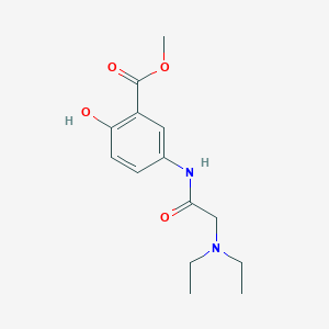 molecular formula C14H20N2O4 B12772235 5-(2-(Diethylamino)acetamido)salicylic acid methyl ester CAS No. 6245-02-9