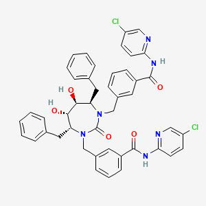 Benzamide, 3,3'-(((4R,5S,6S,7R)-tetrahydro-5,6-dihydroxy-2-oxo-4,7-bis(phenylmethyl)-1H-1,3-diazepine-1,3(2H)-diyl)bis(methylene))bis(N-(5-chloro-2-pyridinyl)-