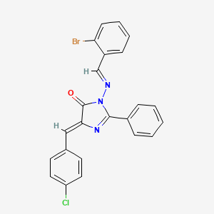 1-((o-Bromobenzylidene)amino)-4-(p-chlorobenzylidene)-2-phenyl-2-imidazolin-5-one