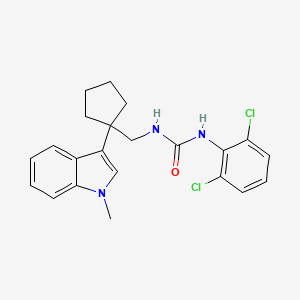 Urea, N-(2,6-dichlorophenyl)-N'-((1-(1-methyl-1H-indol-3-yl)cyclopentyl)methyl)-