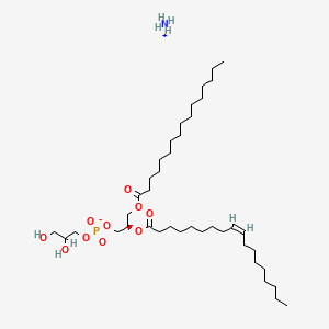 molecular formula C40H80NO10P B12772323 1-Palmitoyl-2-oleoyl-sn-glycero-3-(phospho-rac-(1-glycerol)), ammonium salt CAS No. 300733-63-5