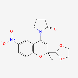 2-Pyrrolidinone, 1-((2S)-2-(1,3-dioxolan-2-yl)-2-methyl-6-nitro-2H-1-benzopyran-4-yl)-