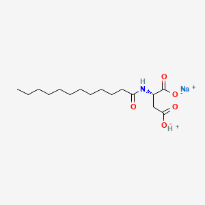 molecular formula C16H28NNaO5 B12772351 Sodium N-lauroylaspartate CAS No. 41489-18-3