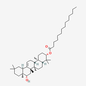 molecular formula C44H76O3 B12772355 Maniladiol-3-O-myristate CAS No. 161405-92-1