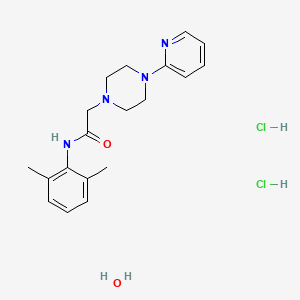 N-(2,6-dimethylphenyl)-2-(4-pyridin-2-ylpiperazin-1-yl)acetamide;hydrate;dihydrochloride