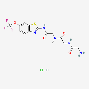 2-amino-N-[2-[methyl-[2-oxo-2-[[6-(trifluoromethoxy)-1,3-benzothiazol-2-yl]amino]ethyl]amino]-2-oxoethyl]acetamide;hydrochloride